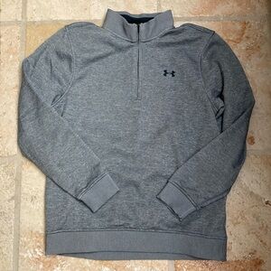 Under armour Quarter Zip Pullover Men’s Grey Mockneck sweatshirt Sz M Activewear